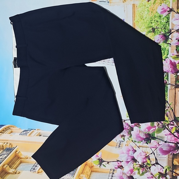 J. Crew Navy Blue Dress Cropped‎ High Waisted Pants Size 14 - Picture 1 of 6